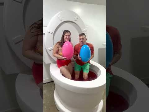 Surprise Egg PARTY Game CHALLENGE In Worlds Largest Toilet Red Pool With HUGE PRIZE Shorts