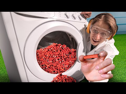 10 000 петард взрывающихся от удара в стиральной машине