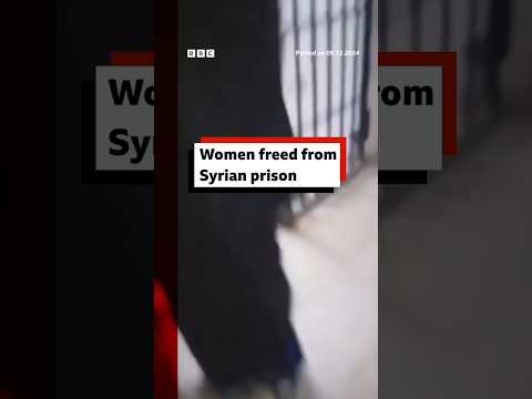 Moment Women Are Freed From Notorious Syrian Prison Syria BBCNews