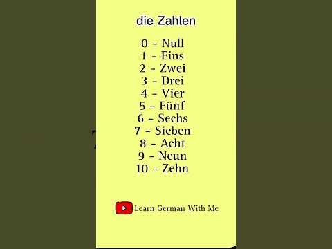 Numbers In German 0 10 Learn German A1