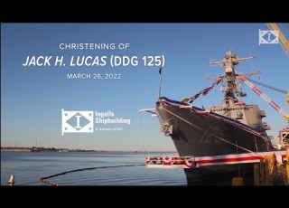 Christening Of USS Jack H Lucas DDG 125 First Flight III Arleigh Burke Class Destroyer