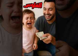 حتي العيال الصغيره عرفت الفلوس وهي اللي بتسكتها هههههههه