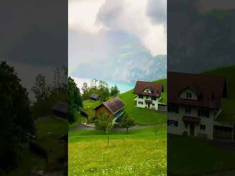 صوت مطر ورعد راحة نفسية تصوير قرية سويسري اجمل طبيعة في اوربا اتمنى ان تنال اعجابكم