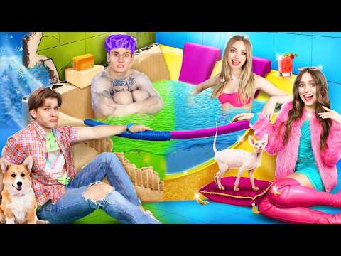 عطلة عيد الميلاد الغني مقابل الفقير مليونير مقابل عائلة مفلسة في العطلات