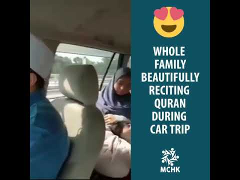 Whole Family Beautifully Recite Quran During Car Trip