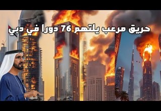 حريق ضخم يلتهم ناطحات سحاب في دبي وفرار جماعي لـ 4000 من السكان ورعب وصراخ