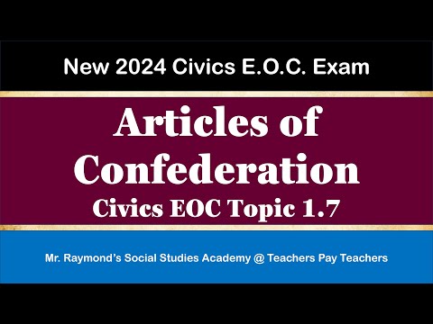 The Articles Of Confederation 1 7 Benchmark Civics EOC 2024