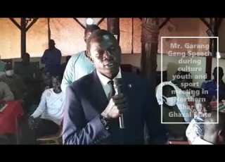 Mr Garang Geng Speech During Culture Youth And Sport In NBGS