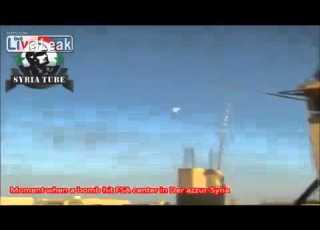 Moment When An SAA Bomb Hit FSA Center In Der Azur Syria