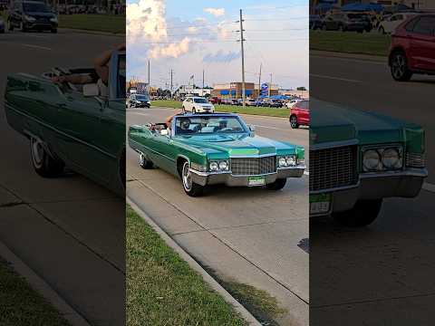1970 Cadillac DeVille Convertible Classic Car Drive By Engine Sound Fort Street Cruise 2024