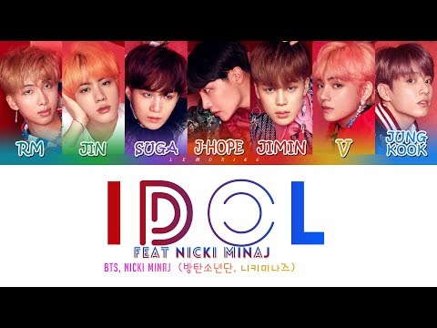 BTS 방탄소년단 IDOL Feat Nicki Minaj Color Coded Lyrics Han Rom Eng