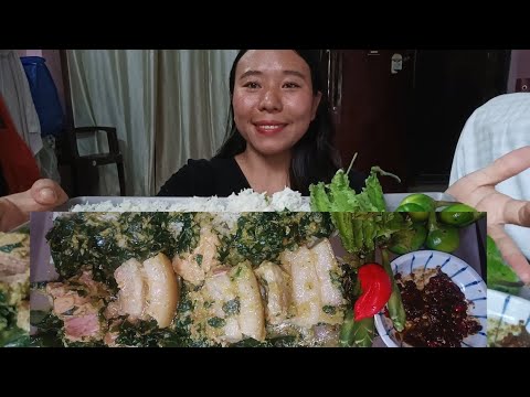 Kuki Traditionelles Curry Schweinefett Porridge Mukbang Nordostindische Küche