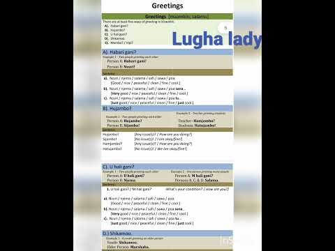 Special Greetings In Kiswahili Translated From English