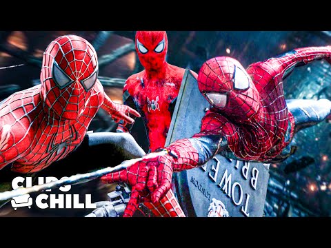 All EPIC Final Fights From The Spider Man Movies Tobey Maguire Tom Holland Andrew Garfield