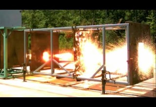 Electromagnetic Railgun Firing Hypervelocity Projectile Mach 7