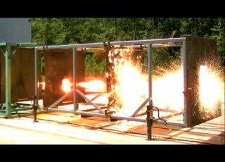 Electromagnetic Railgun Firing Hypervelocity Projectile Mach 7