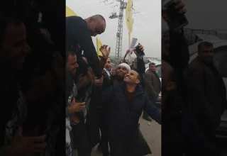 لحظة خروج الاسير يوسف ابو حطب من سجون الاحتلال