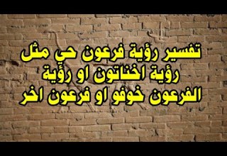 تفسير رؤية فرعون حي مثل رؤية اخناتون او رؤية الفرعون خوفو او فرعون اخر