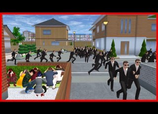  Escape From The Pursuit Of Black Clothes Man SAKURA School Simulator