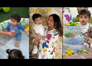 فرح الهادي وعقيل يحتفلون للمرة الثانية بعيد ميلاد ابنهم ادم