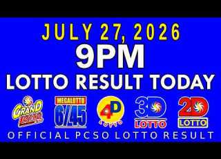  9pm Lotto Result Today July 27 2026 PCSO