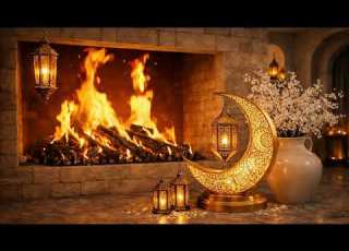 Relaxing Eid Al Fitr Fireplace Tv Art Screensaver أجمل خلفية شاشة العيد عيد مبارك سعيد
