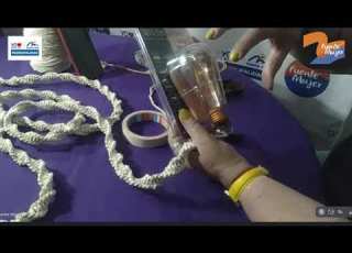 PUENTE MUJER LAMPARA DE BOMBILLA VINTAGE Monitora Andrea Lobos Taller De Bordado