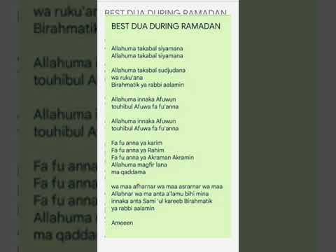 Allahumma Taqabbal Siyamana Best Ramadan Dua