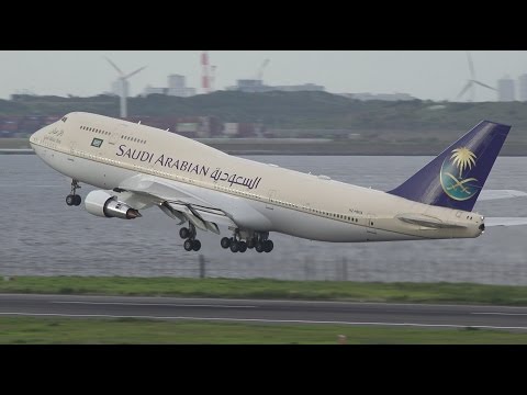 Saudi Arabian Government Boeing 747 300 HZ HM1A Takeoff From HND 34R Tokyo Haneda RJTT