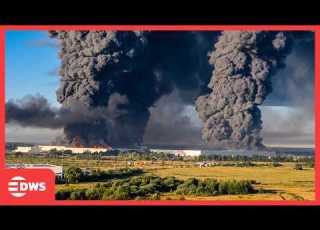  Ukrainian Drone Attack Hits Warehouse In Elektrostal Moscow Region Russia DWS News AH1F