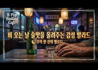 K Pop 비 오는 날 술맛을 올려주는 감성 발라드 추억 한 잔의 멜로디 선술집에서 만나는 이별의 위로 힐링 발라드 플레이리스트 1시간 작업용 수면용 BGM