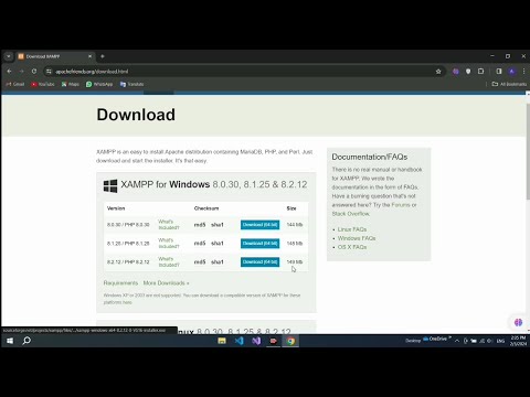 تنزيل برنامج Xampp للتعامل مع بيئة قواعد بيانات MySql