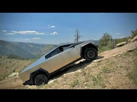 Our Tesla Cybertruck Off Road Adventure Locking Diff Trail Assist Wade Mode Martian Wheels