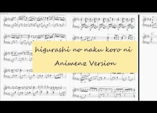  Animenz Ver Higurashi Ending Dear You Piano Sheet 寒蟬鳴泣之時擴 ひぐらしのなく頃に