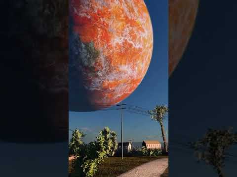 اقتراب كوكب أخر من كوب الارض مشهد مخيف