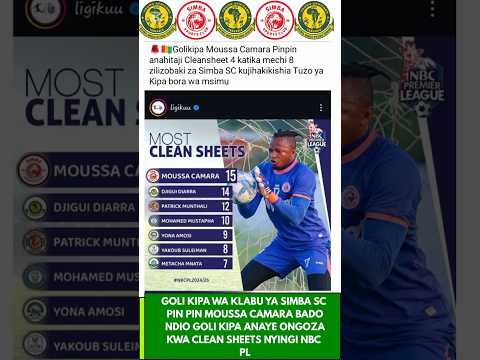 MOUSSA CAMARA GOALKEEPER WITH THE MOST CLEAN SHEETS NBC PL Simbasctanzania Simbasc Nbcpremierle MOUSSA CAMARA GOALKEEPER WITH THE MOST CLEAN SHEETS NBC PL Simbasctanzania Simbasc Nbcpremierle