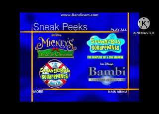  Sneak Peeks Menu From SpongeBob SquarePants Sponge For Hire 2004 DVD BV My Version