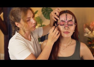 ASMR Medical FACE Anatomy MUSCLES Fibers DRAWING Showcasing The Functions Real Person Asmr