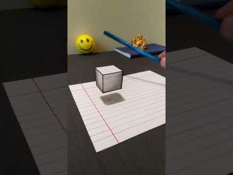 Floating Cube Illusion Drawing Anamorphic Illusion Floating Cube Illusion Drawing Anamorphic Illusion