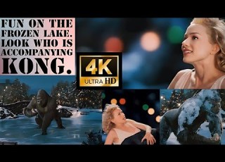  King Kong 2005 Movie Clip Kong And Ann S Have Fun Time On The Frozen Lake Skating And Snow Play