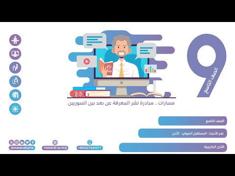 الأذن الخارجية درس المستقبل الصوتي الأذن علم الأحياء تاسع