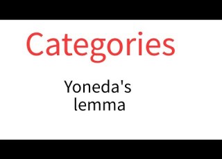 Categories 7 Yoneda S Lemma