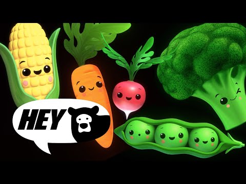 Hey Bear Sensory Funky Veggies EXTENDED Fun Animation With Music Dance Video