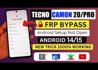  TECNO CAMON 20 Pro Frp Bypass Android 14 No Apps No Xshare No SIM Google Account Bypass