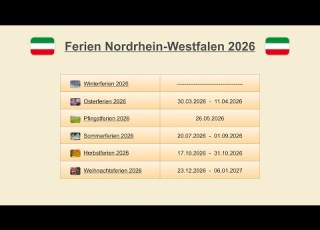  Ferien Nordrhein Westfalen 2026