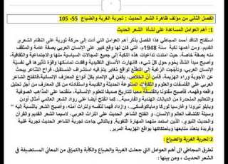 شرح الفصل الثاني من مؤلف ظاهرة الشعر الحديث