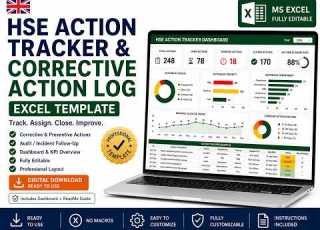How To Track HSE Actions In Excel Safety Action Tracker Demo