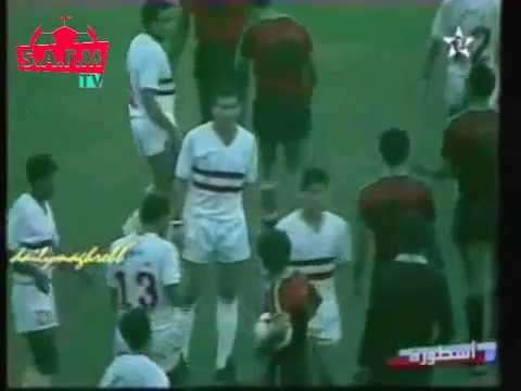 اصابة محمد التيمومي بكسر مزدوج بعد تدخل جمال عبد الله الجيش الملكي الزمالك 1985