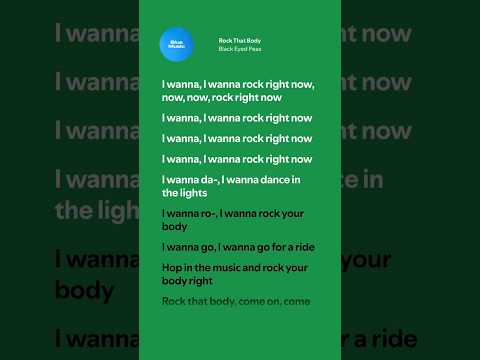 Rock That Body Black Eyed Peas Lyrics