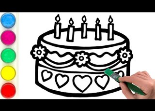 Gouache Birthday Cake Drawing And Painting Improve Kids Creativity